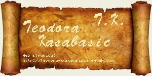 Teodora Kasabašić vizit kartica